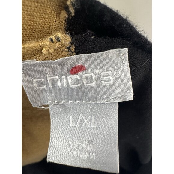 Chicos Women L/XL Colorblock Dolman Cardigan Neutral Soft Office Minimalist Chic - Picture 3 of 10